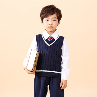 纯棉纺织英伦风小学生校服三件套男款Q20-9029裤子中学运动服套装