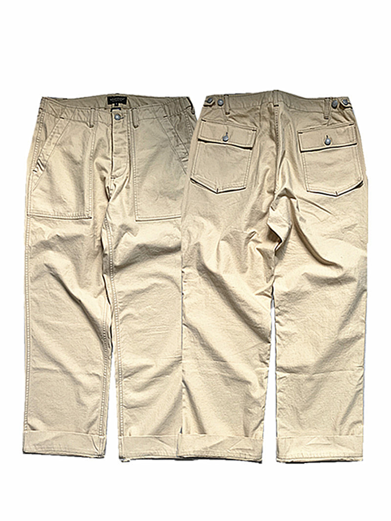 咔叽范长裤直筒日系高密休闲裤