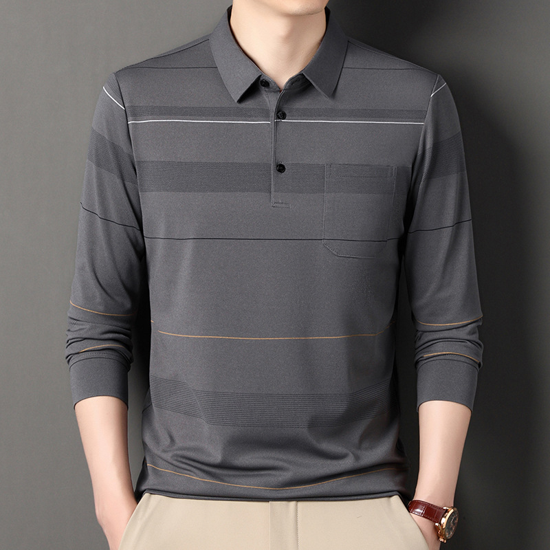 啄木鸟秋季男士长袖T恤百搭polo