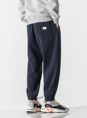 XGI 秋季运动裤男宽松束脚哈伦裤潮流春秋休闲针织卫裤收口裤子