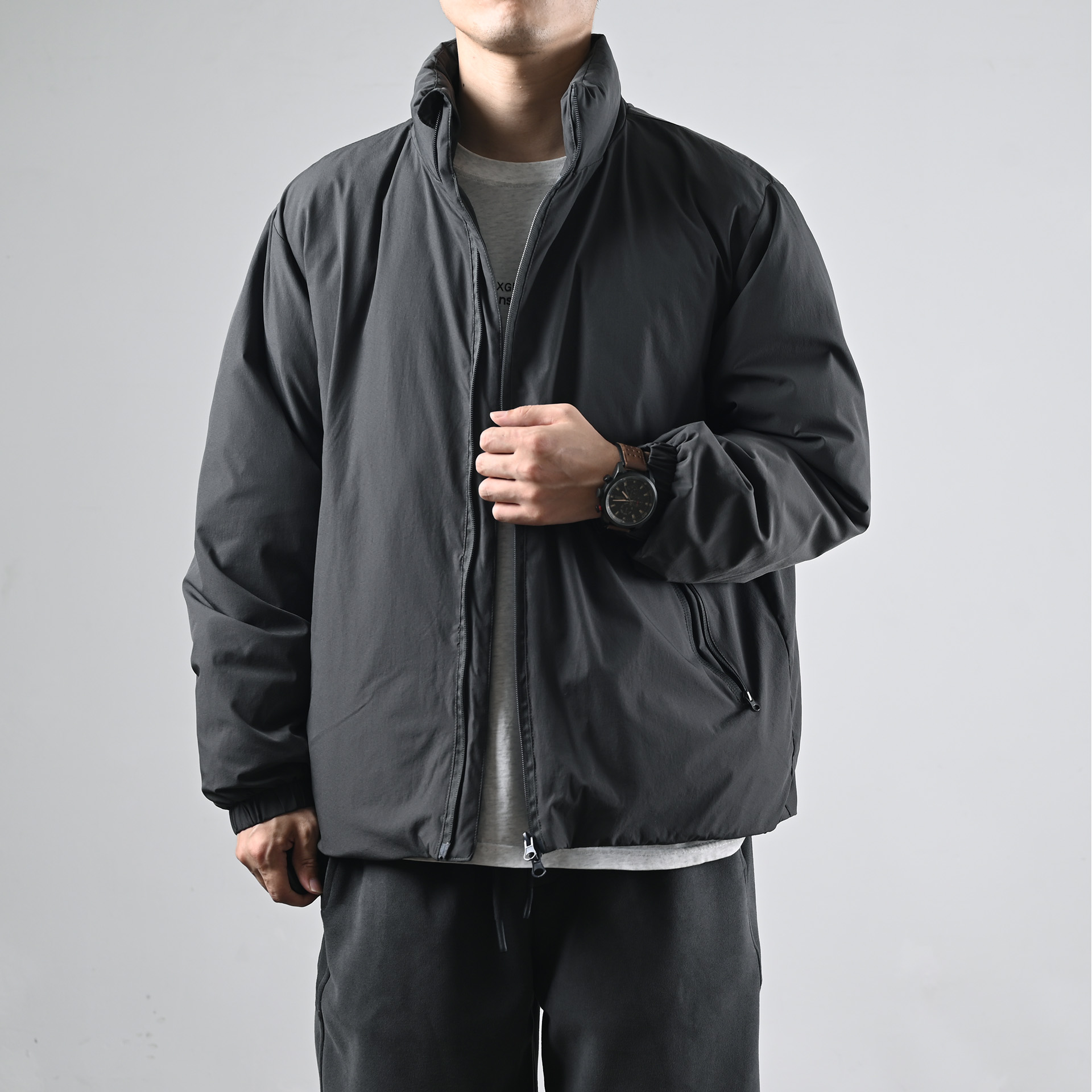 立领简约羽绒服男款宽松休闲百搭保暖基础款宽松休闲冬季外套