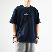 潮牌ins印花短袖 XGI夏季 重磅纯棉T恤男女款 日系复古宽松圆领体恤