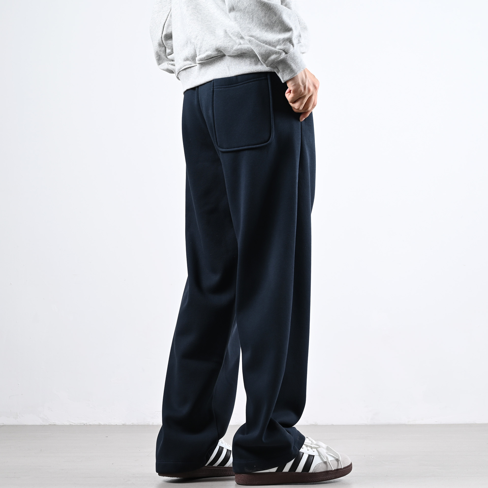 XGI 弯刀裤男加绒宽松直筒阔腿裤秋冬运动流行百搭休闲长裤潮牌