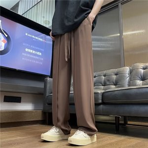 2025夏季新款男士休闲裤直筒裤子K496P35,男士电动车穿搭图片