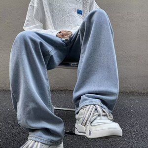 2025新款直筒牛仔裤男美式复古长裤宽松男裤 K9902 P45图片