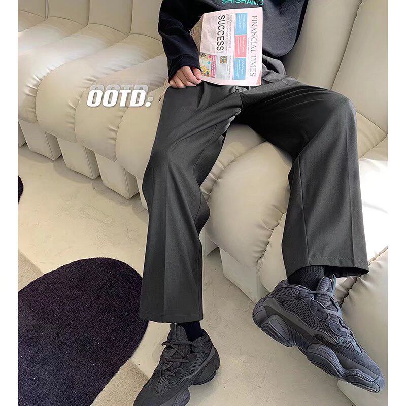 2025新款高腰显瘦休闲九分裤直筒垂坠感阔腿西装裤 K09 P35图片