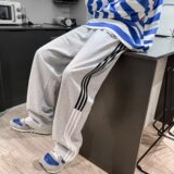 2025春秋新款裤子男条纹运动卫裤宽松直筒长裤休闲裤K109P30，男装休闲裤，星座1108-1