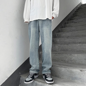 2025春新款牛仔裤男女水洗复古宽松直筒牛仔裤 K206 P55图片