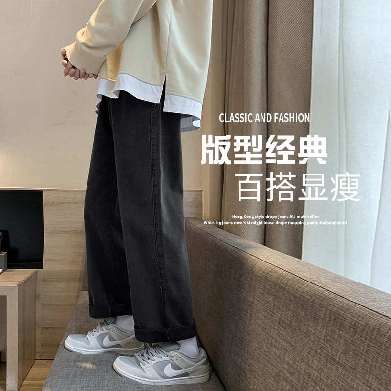 港风2025新款经典牛仔裤男宽松直筒牛仔长裤 K360 P40图片