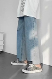 2023牛仔裤男士直筒宽松阔腿裤子薄款男女休闲九分裤K7072P38，男装牛仔裤，星座1108-1