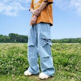 2025夏季新款男士休闲裤宽松工装薄款潮流运动裤K275P45，男装工装外套，星座1108-1