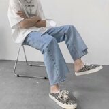 2025夏季薄款牛仔裤男士直筒宽松阔腿裤K7072P38，男装牛仔裤，星座1108-1