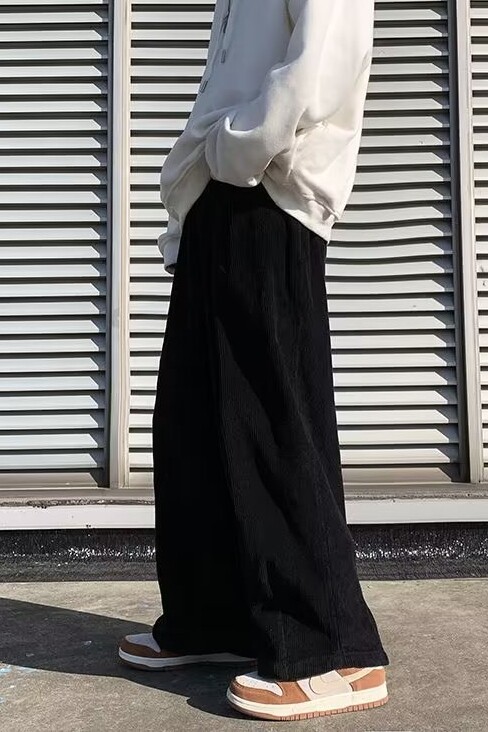 2025春新款简约男ins港风宽松直筒阔腿裤灯芯绒裤子长裤K532P30,男装休闲裤,星座1108-1