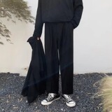2025男新款高腰显瘦休闲九分裤直筒垂坠感阔腿西装裤K09P35，男装西服套装，星座1108-1