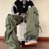 2025春季美式冲锋裤子男痞帅多口袋宽松直筒工装休闲长裤K27，男装工装外套，星座1108-1