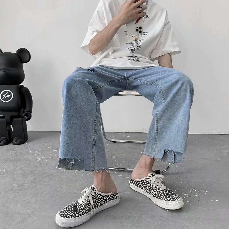 2025夏季薄款牛仔裤男士直筒宽松阔腿裤 K7072 P38图片