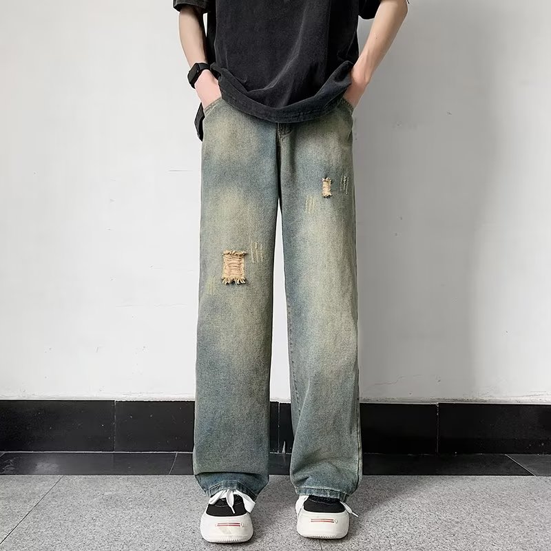 2025新款男士破洞牛仔裤K956P55,男装牛仔裤,星座1108-1