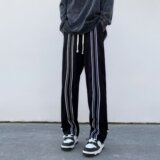 2025新款直筒潮流条纹时尚潮牌休闲裤青春流行男运动裤K26P40，女装休闲裤，星座1108-1