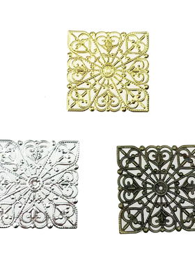 DIY饰品配件40mm正方形金属片耳环配件花片