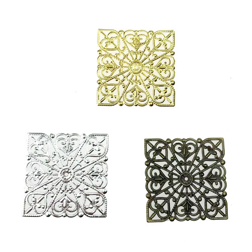 DIY饰品配件40mm正方形金属片耳环配件花片