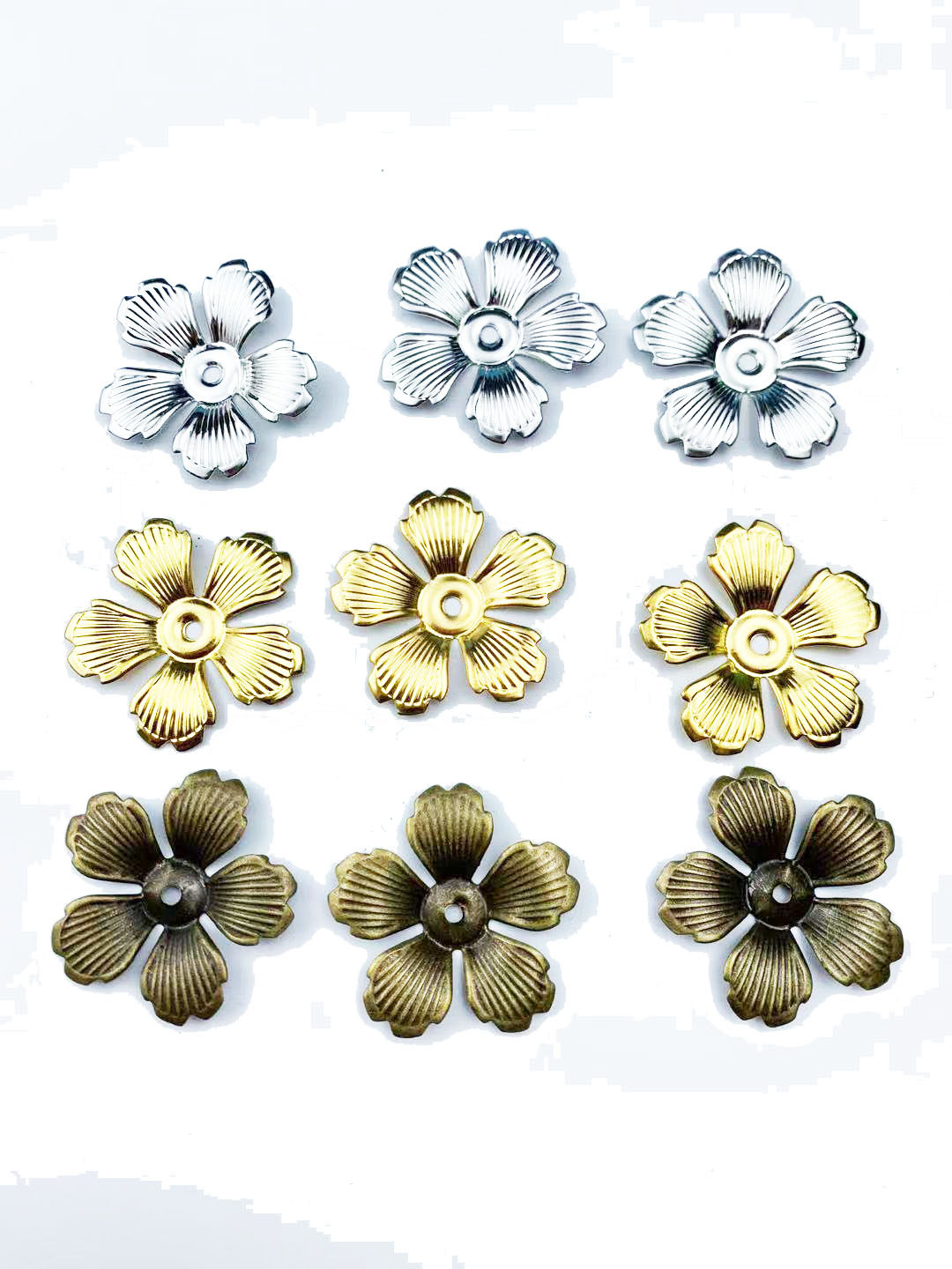 diy金属手工发梳步摇古风花托