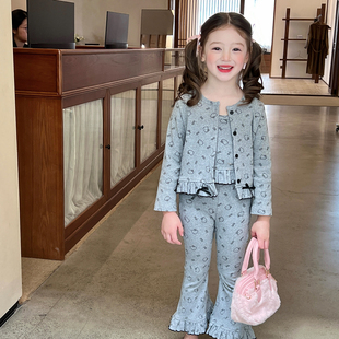 栀了成长记童装女童休闲百搭套装春秋新款儿童宝宝KT猫印花三件套