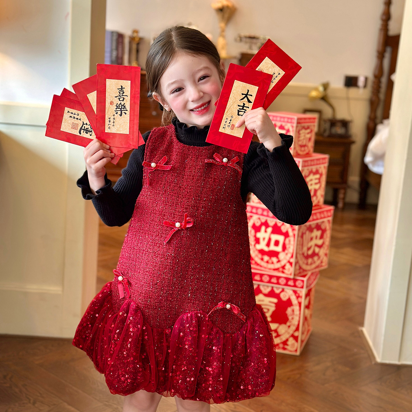 栀了成长记童装女童小香风加绒背心裙2025冬季儿童网纱亮片连衣裙,童装/婴儿装/亲子装,连衣裙,淘宝优惠券,粉丝福利购,淘宝优惠卷