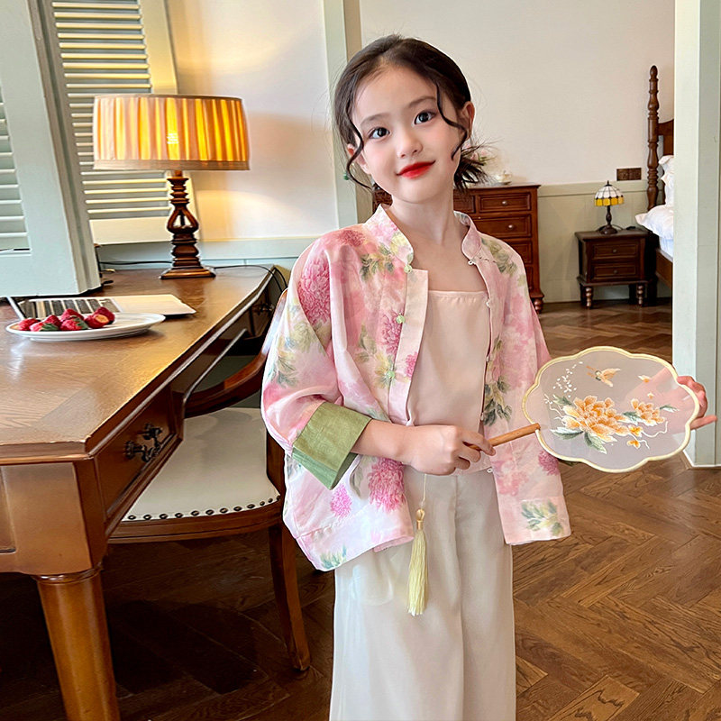 栀了成长记童装女童新中式薄款防晒衫外套夏季儿童宝宝透气防晒衣