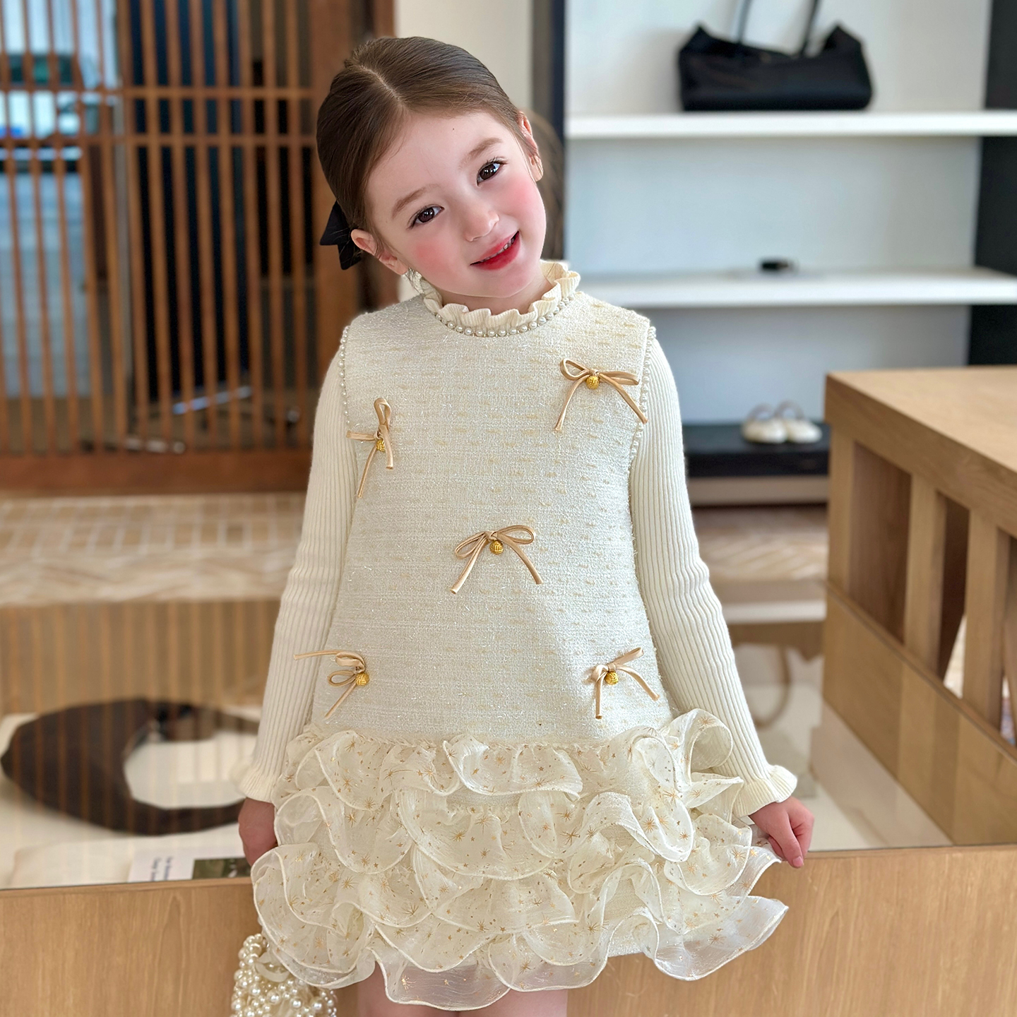 栀了成长记女童冬季夹棉连衣裙