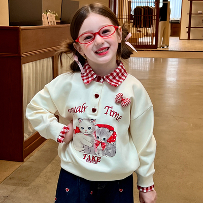 栀了成长记女童Polo领卫衣