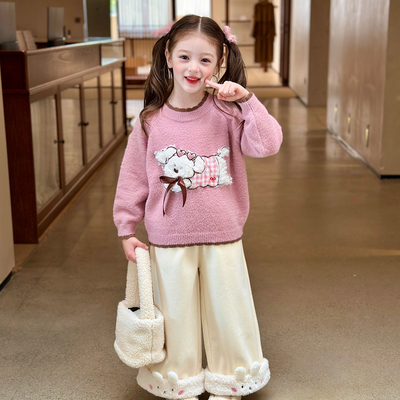 栀了成长记女童冬季可爱毛衣