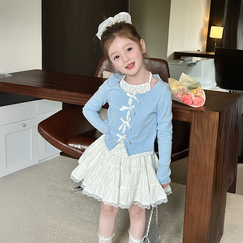 栀了成长记童装女童时髦撞色假两件挂脖上衣春秋儿童宝宝洋气衣服,童装/婴儿装/亲子装,T恤,淘宝优惠券,粉丝福利购,淘宝优惠卷