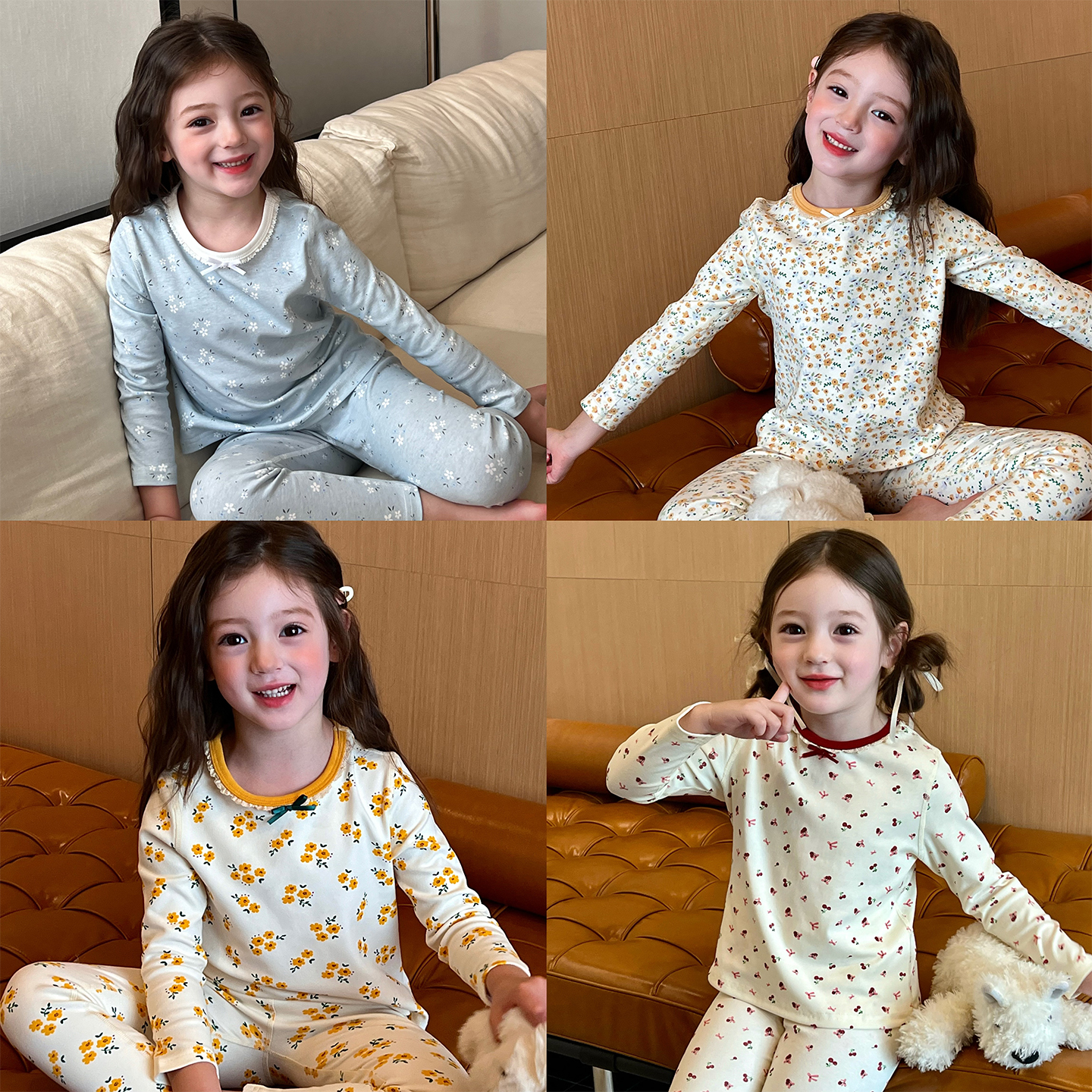 栀了成长记女童秋衣套装