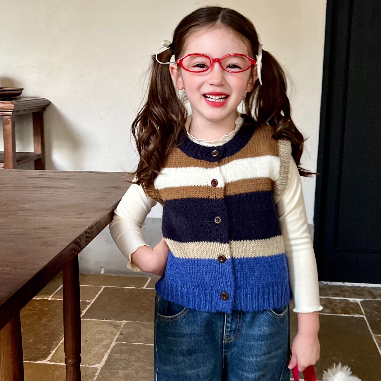 栀了成长记女童毛衣马甲