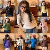 宝宝打底衫 栀了成长记童装 儿童百搭针织衫 新款 女童糖果色毛衣春装