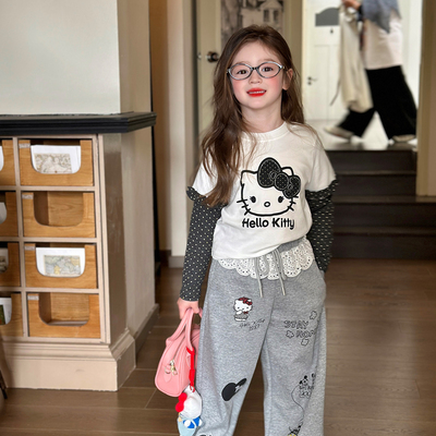 栀了成长记女童春季假两件上衣