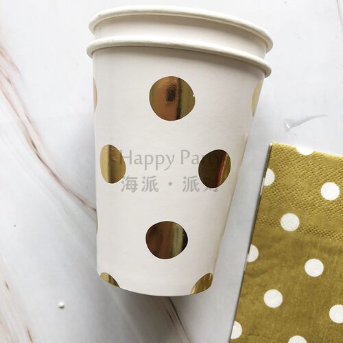 烫金点纸盘happybirthday甜品台