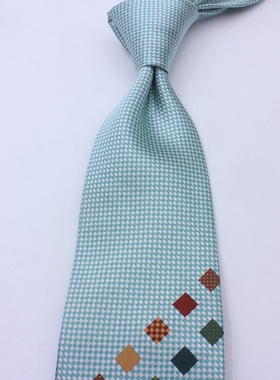 清脆青春就此一声淡绿色提花桑蚕丝休闲领带英伦风男绅士情人礼物