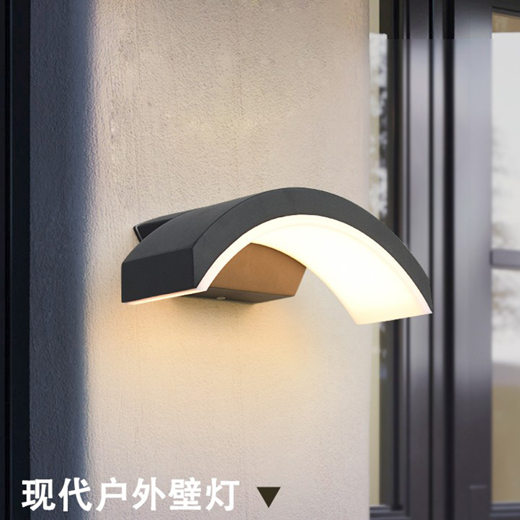 户外壁灯别墅庭院阳台过道走廊门口户外防水创意感应过道灯黑色