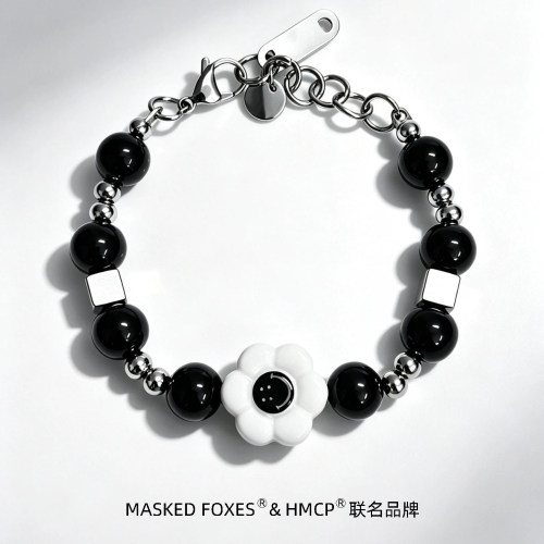 笑脸花串珠手链|定制刻字