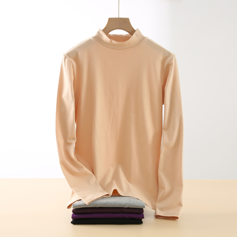 保暖衣莱卡棉中领女保暖秋衣T恤