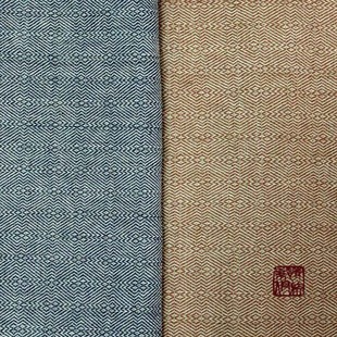 手织古法蓝染棉线色织提花土布纯棉服装布包床品布料布宽42cm