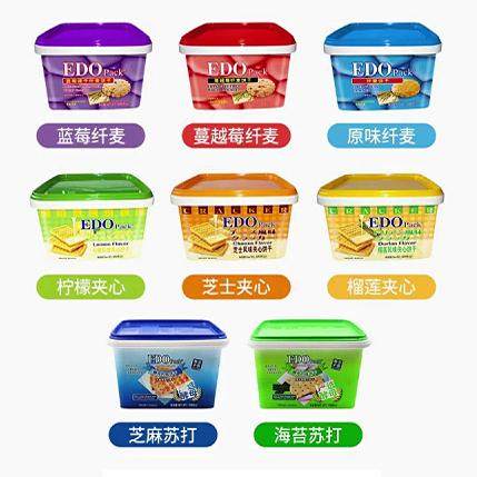 edo pack整箱纤麦苏打柠檬夹心饼干芝士年货送礼盒装早餐零食粗粮
