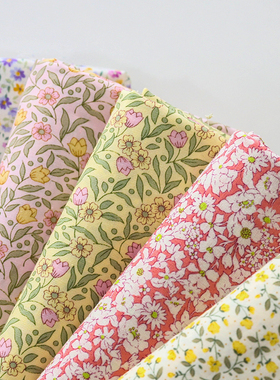 wwei日本进口munsell纯棉田园ins小碎花布服装布料手工diy面料