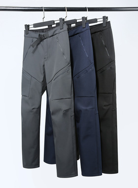 台州鸟户外冲锋裤男女同款春秋冬软壳防水防风加绒加厚登山运动裤