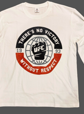 UFC格斗男款长袖圆领T恤春秋季长百搭潮流户外帅气全棉衣服