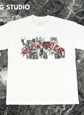 DISORDER滑板短袖 英文潮流T恤    奈亚·休斯顿同款复刻滑板衣服