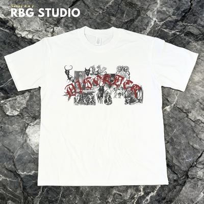 DISORDER滑板短袖 英文潮流T恤    奈亚·休斯顿同款复刻滑板衣服