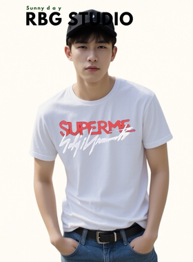 美式潮牌风格短袖“SUPERME”T恤2025新款男纽约街头潮流短袖T恤
