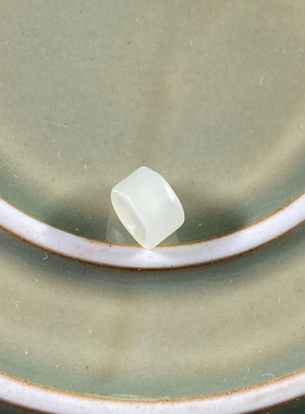 新疆和田玉白玉籽料仿古隔片直切卡6腰珠顶珠佛珠配件